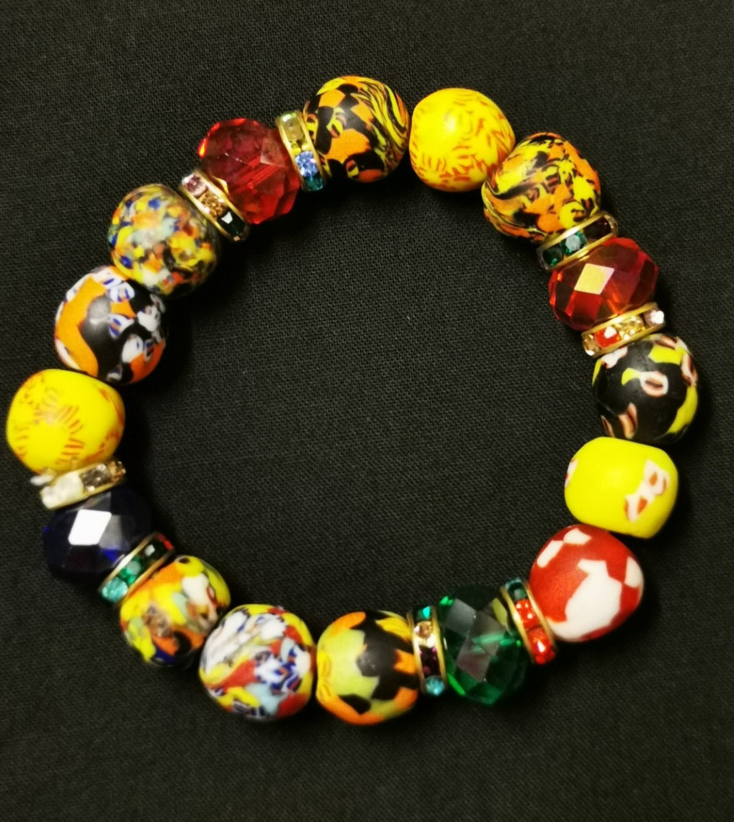 Glass Bead Stretch Bracelet (Multi Colour) – House of Ohene